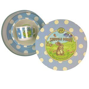 Michael Design Works Snuggle Bunny Baby 1st Plate Set Vintage 1996 Boxed Sealed